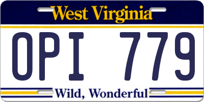 WV license plate OPI779