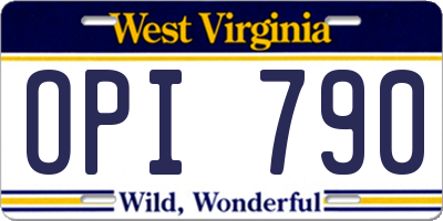 WV license plate OPI790