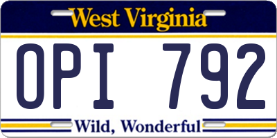WV license plate OPI792
