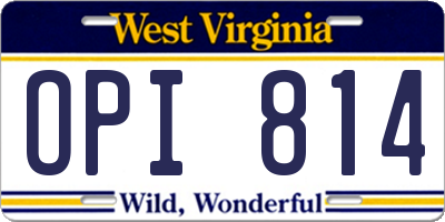 WV license plate OPI814