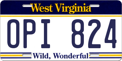 WV license plate OPI824