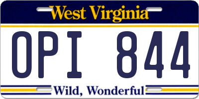 WV license plate OPI844