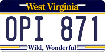 WV license plate OPI871