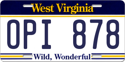 WV license plate OPI878