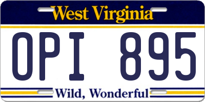 WV license plate OPI895