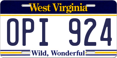 WV license plate OPI924