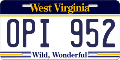 WV license plate OPI952