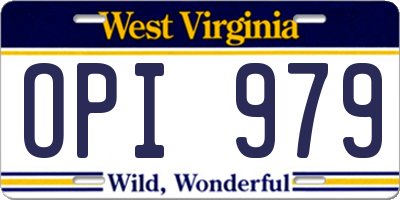 WV license plate OPI979