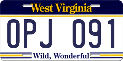 WV license plate OPJ091