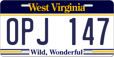WV license plate OPJ147