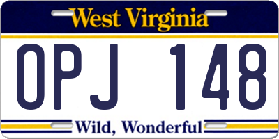 WV license plate OPJ148