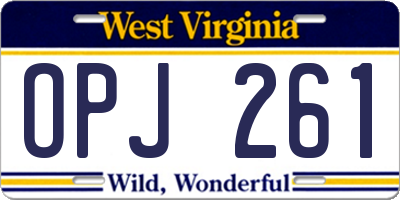 WV license plate OPJ261