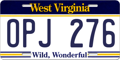 WV license plate OPJ276