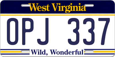 WV license plate OPJ337