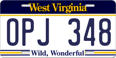 WV license plate OPJ348