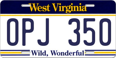 WV license plate OPJ350