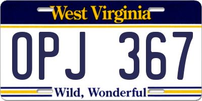 WV license plate OPJ367