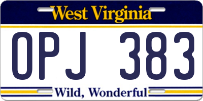 WV license plate OPJ383