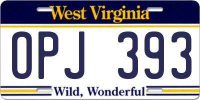 WV license plate OPJ393