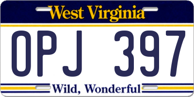 WV license plate OPJ397
