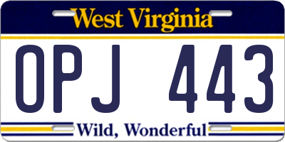 WV license plate OPJ443