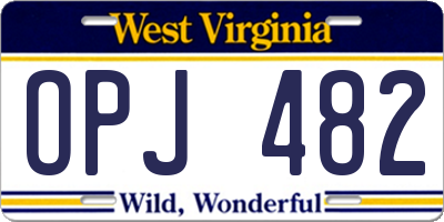 WV license plate OPJ482