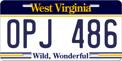 WV license plate OPJ486