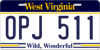 WV license plate OPJ511