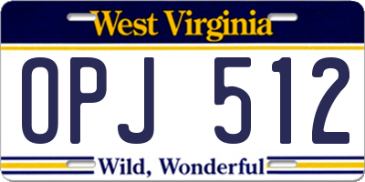 WV license plate OPJ512