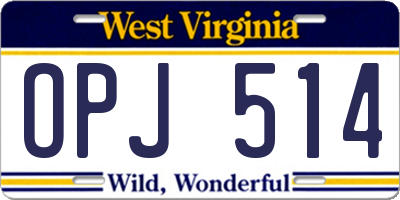 WV license plate OPJ514