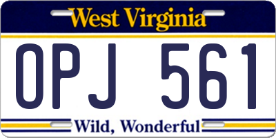 WV license plate OPJ561
