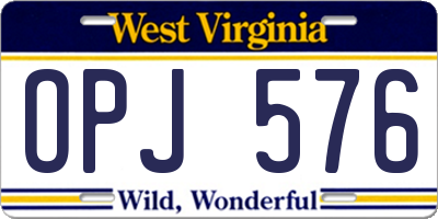 WV license plate OPJ576