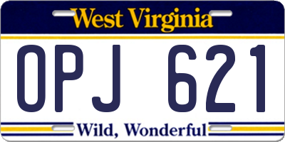 WV license plate OPJ621