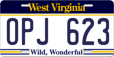 WV license plate OPJ623