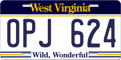 WV license plate OPJ624