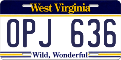 WV license plate OPJ636
