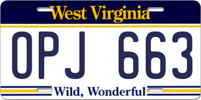 WV license plate OPJ663