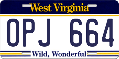 WV license plate OPJ664