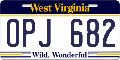 WV license plate OPJ682