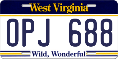 WV license plate OPJ688