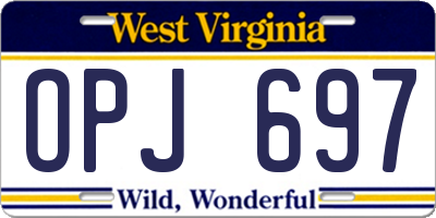 WV license plate OPJ697