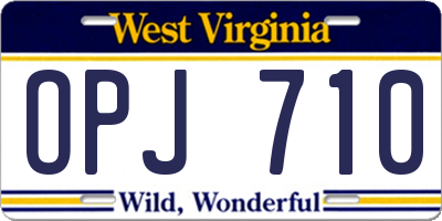 WV license plate OPJ710