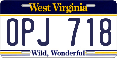 WV license plate OPJ718