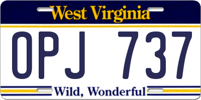 WV license plate OPJ737