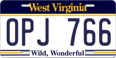 WV license plate OPJ766