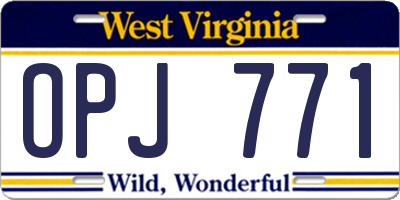 WV license plate OPJ771
