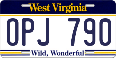 WV license plate OPJ790