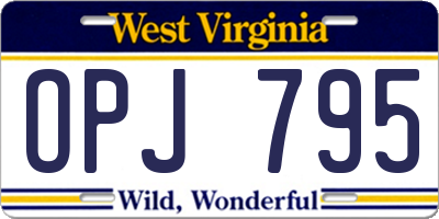 WV license plate OPJ795