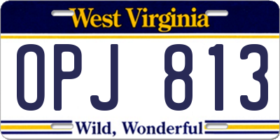 WV license plate OPJ813