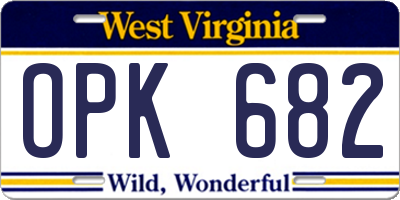 WV license plate OPK682